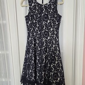 Donna Ricco Black and White Lace Dress
